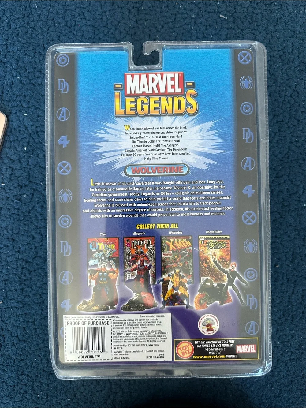 Marvel Legends Wolverine Packaging Back - series 3